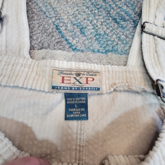 VTG Express Corduroy Pinafore Dress Size Large - Picture 2 of 5